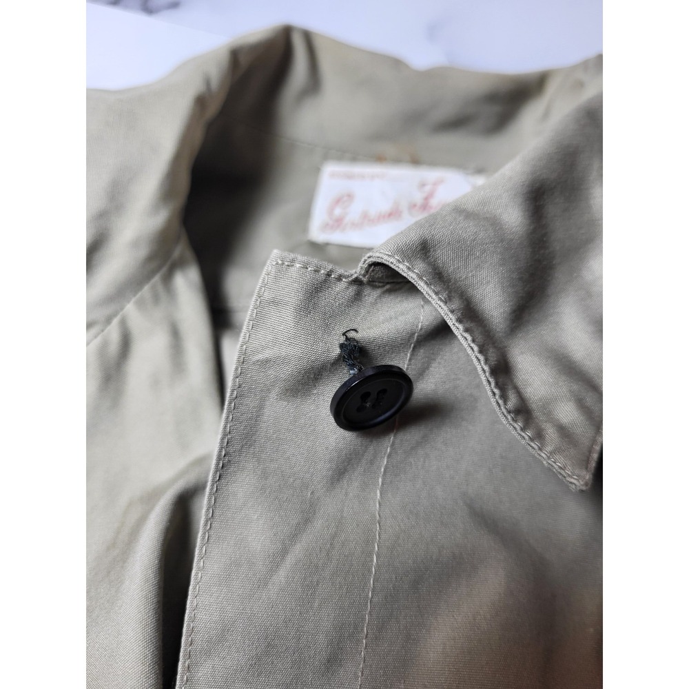 VTG Adele Simpson Khaki Long Sleeve‎ Midi Dress Size 6 Military Wartime Look - Picture 14 of 16
